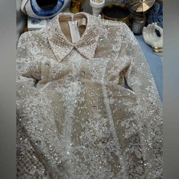 🆕 BRONX & BANCO 🧿 NWOT Adelaide White Lace Bridal Mini Dress, Sz XS US 2 - Picture 14 of 16